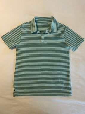 J. Crew Crewcuts Boys’ Green Stripped Cotton Polo